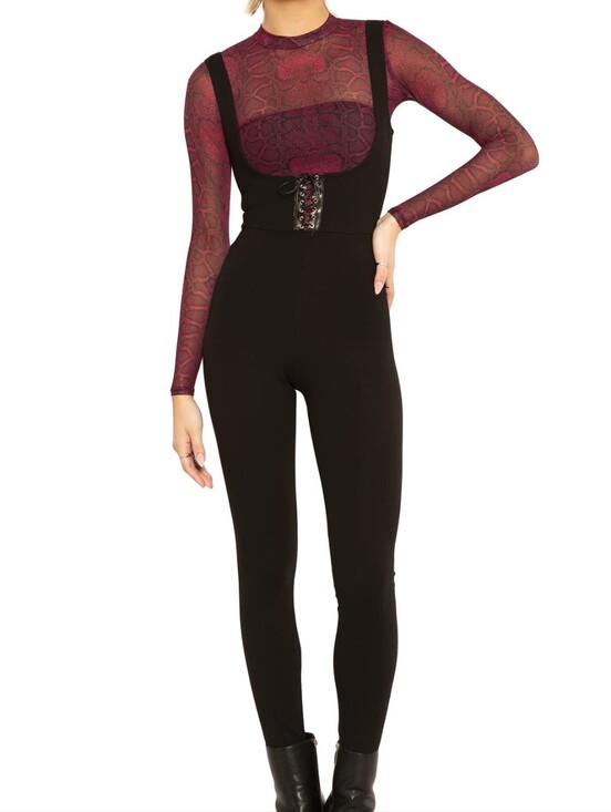 Blackmilk Pants - 🔴LOWEST! Blackmilk Lace Up Push It Underbust Corset Layering Goth Jumpsuit XL